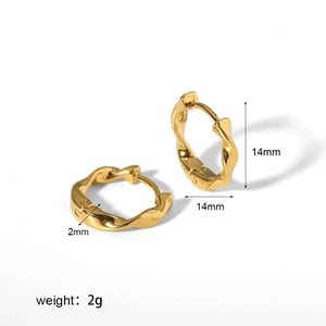 1 Pair Simple Commute Style Twist Geometric Stainless Steel  Gold Color Women's Hoop Earrings h5 Picture3